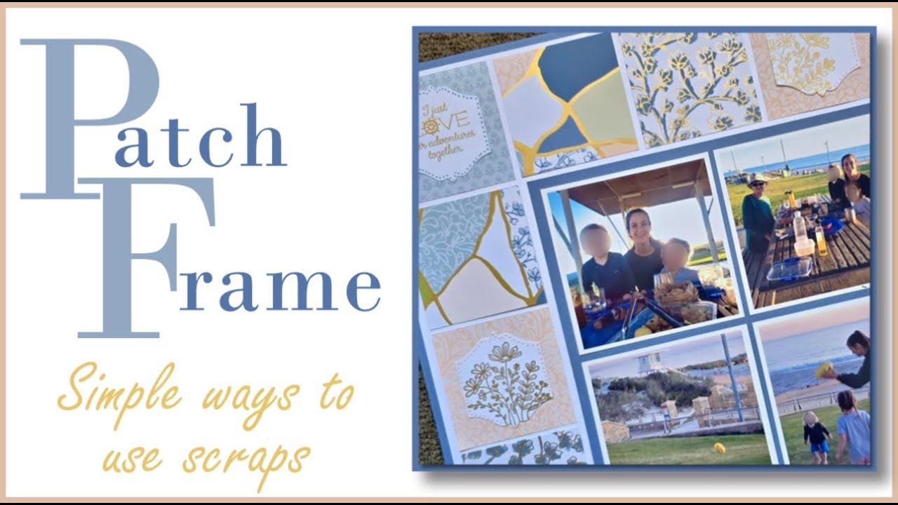 Scrapbook family moments on a simple frame layout using Kintsugi Papers