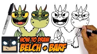 how to draw belch and barf how to train your dragon