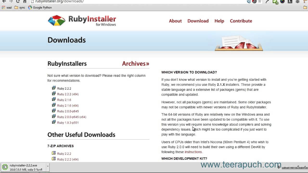 ภาษา ruby  New  เรียนต้นเขียนโปรแกรมไปกับการติดตั้งภาษา ruby install