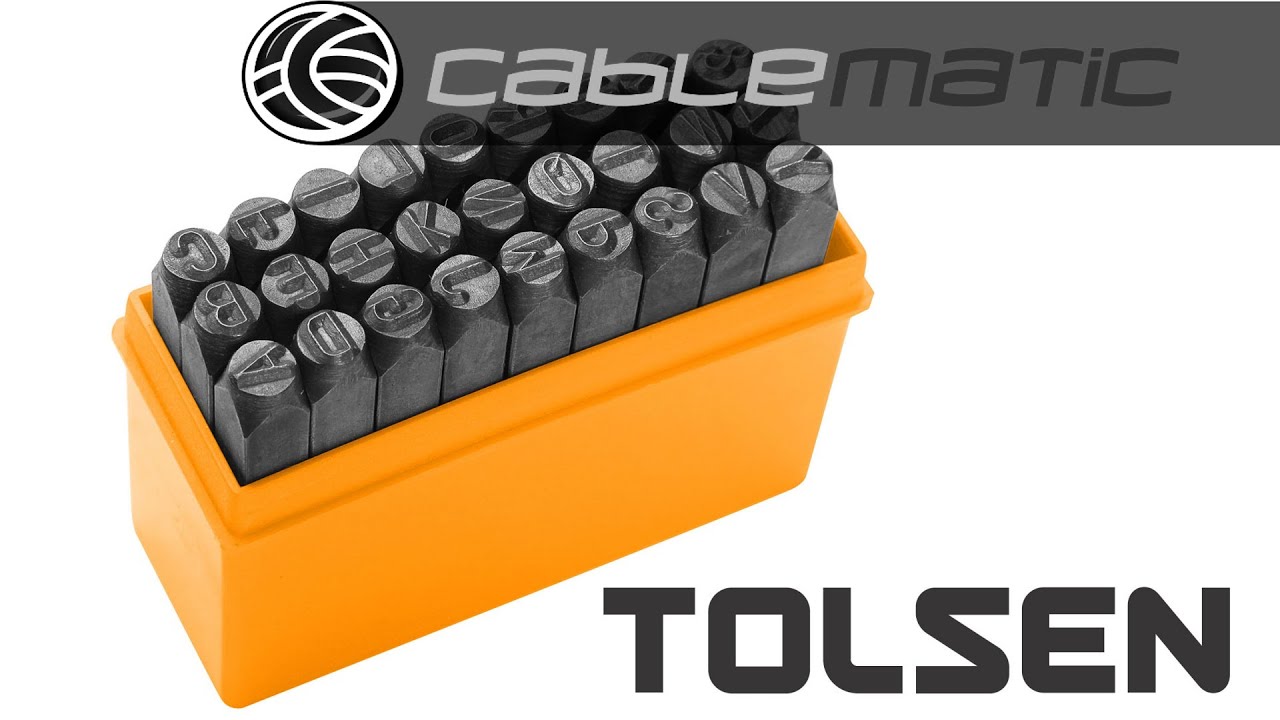 Kit 9 cinceles marcadores de letras de 3/6mm de herramientas Tolsen®  distribuido por CABLEMATIC ® - YouTube