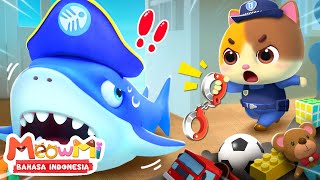 🦈Polisi Kecil \u0026 Hiu Besar | Ikan Hiu | Polisi | Lagu Anak-anak | MeowMi Family Show Bahasa Indonesia