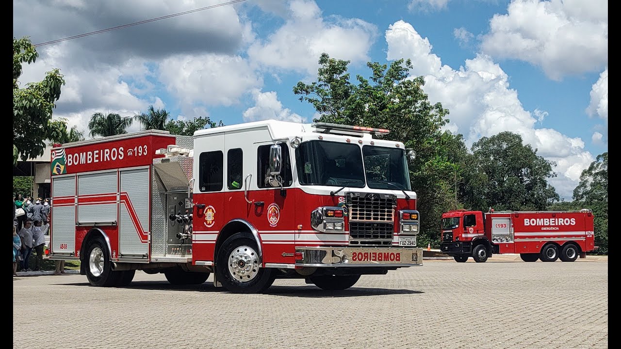 Desfile das Viaturas da Escola Superior de Bombeiros SP na Formatura de ...