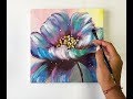 Flower painting on canvas/Demo /Acrylic Technique on canvas By Julia Kotenko