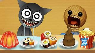 GRAY SPRUNKI vs The Buddy in CRAZY FOOD | SPRUNKI JOINED KICK THE BUDDY ! screenshot 1