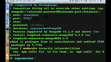 Instalación de Loopback, Creación de Datasource y Modelos