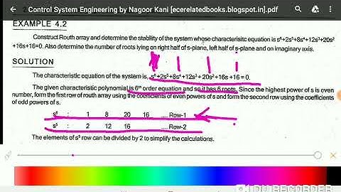 Case 2  Routh  Hurwitz Criterion Tutorial