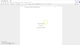 How to Format an APA Paper using Google Docs