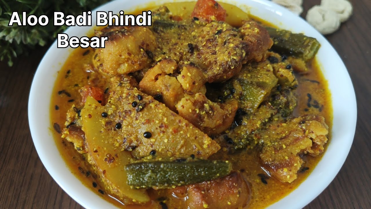 Aloo Badi Bhindi Besar Recipe | Badi Aloo Bhindi Curry | Odia Authentic Recipe | Badi Besara