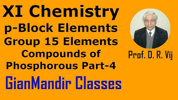 XI Chemistry | p-Block Elements | Group 15 Elements | Compounds of Phosphorous Part-4 by Ruchi Mam