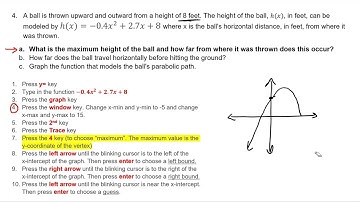 PreCalculus Classwork - Section 2.2 - Quadratic Functions (part 2 of 2)