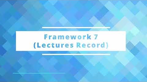 HMP Week 2 - Framework7 (Lecture Recording)