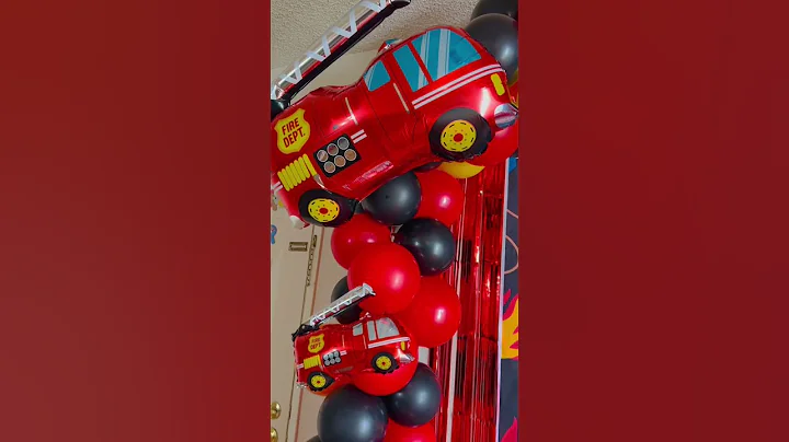 Balloon Birthday Decoration |Firetruck Theme #shorts # #youtubeshorts  #viral
