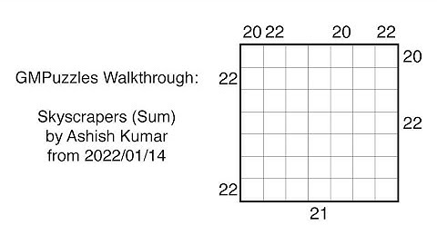 GMPuzzles - 2022/01/14 - Skyscrapers (Sum) by Ashish Kumar