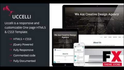 Preview Uccelli One Page Responsive HTML and CSS Template TF