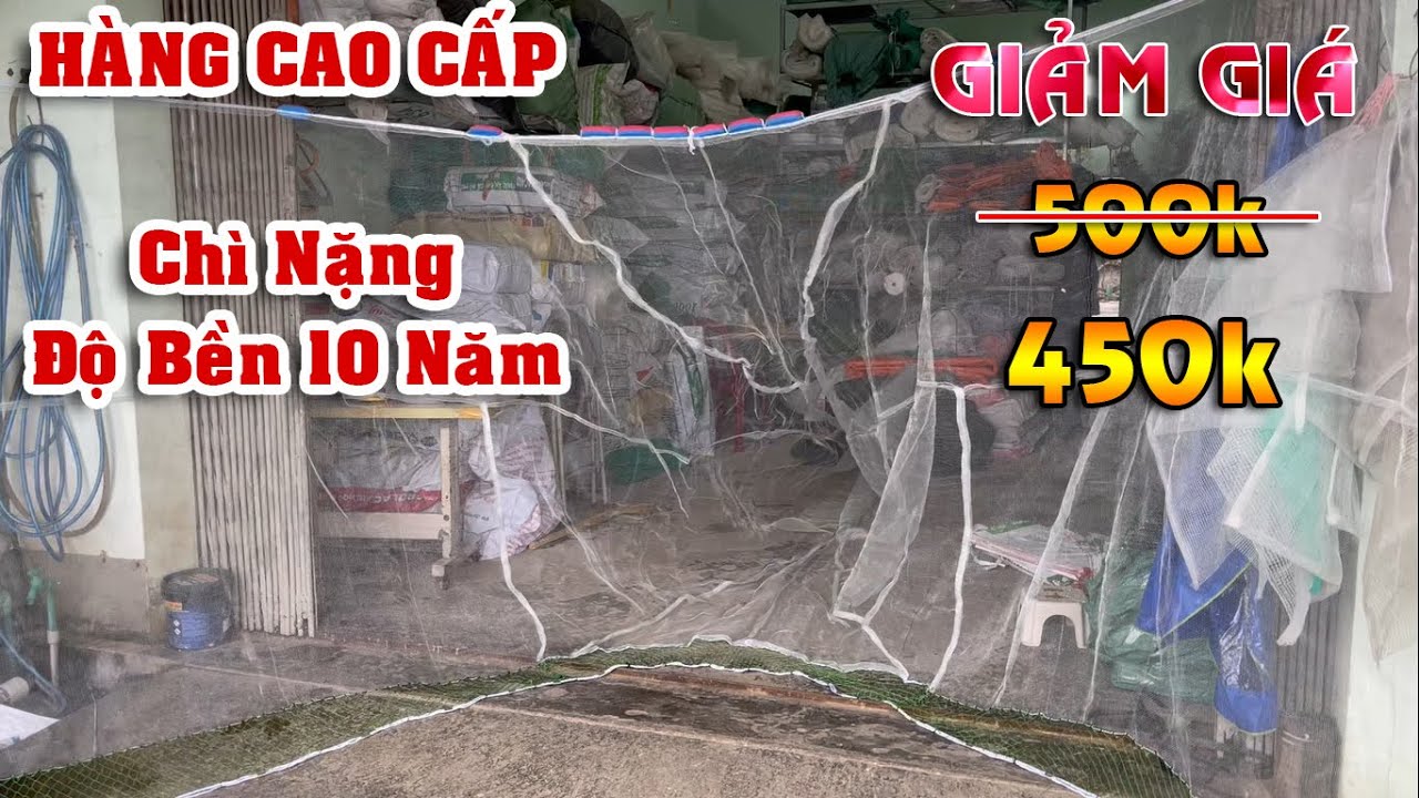 450k Lưới Vét Kéo Cá - Quét Cá Tôm Dài 10m Cao 2m - HÀNG CAO CẤP - Chì Nặng Độ Bền 10 Năm 0987782098