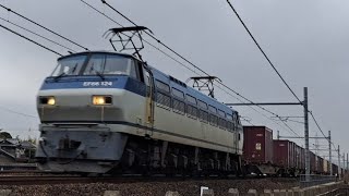 2059レ　EF210-343+コキ20Bフルコン　遅5087レ　EF66-124+コキ20B　貨物列車動画2本　#jr貨物