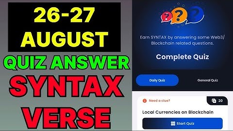 Syntax Verse quiz answers today | 26 August Syntax Verse quiz answer | Syntax Verse quiz today |