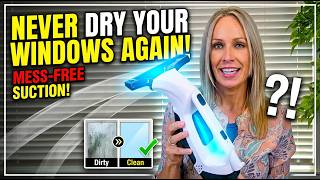 Window Vacuum Squeegee with Extendable Pole 31-40, 2000Pa Electric Window Cleaning Tool with 2200mA