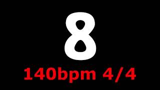metronomo click 140bpm 8 tiempos 4/4