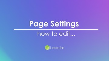 Page settings | Limecube website builder