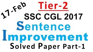 17 Feb SSC CGL 2017 Tier-2 Sentence Improvement Solved Paper Part-1 | SSC Tier 2 English preparation screenshot 3