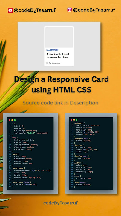 Responsive Card using #html #css #shorts