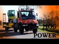 Unimog U400 im Baggertransport mit 6-Zylinder Sound!