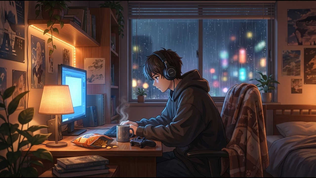 Rainy Night Focus 🌧️ Cozy Lo-Fi Beats for Study & Relaxation