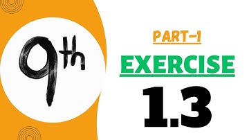 Exercise 1.3 - Math Class 9th - Part 1 | Zeeshan Akbar #math