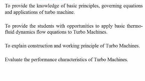 Lecture No.1 Subject Orientation of Turbomachines