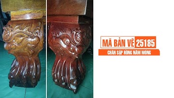 Mã bản vẽ 25185. Chân sập rồng năm móng | Thuviencnc.vn