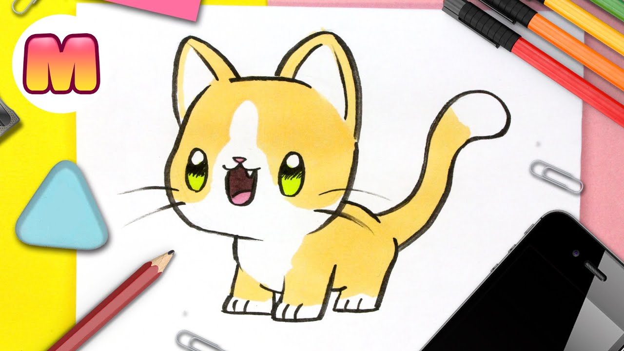 Como Dibujar Un Gato Kawaii 💖 Facil Paso A Paso 💖 Como Dibujar Un