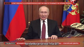 Toto Putin povedal k útoku Ruska na Ukrajinu (zostrih výrokov)