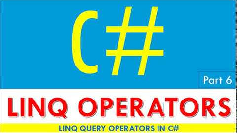 LINQ Operators in C# | LINQ Tutorial for beginners | Learn C#.NET Programming Basics Part 6