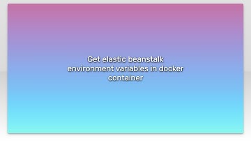 Get elastic beanstalk environment variables in docker container