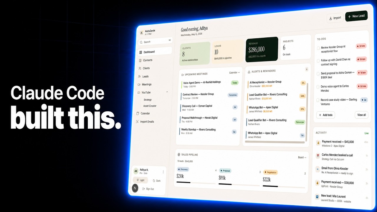 I Built My Entire AI System Using Claude Code (CRM + YouTube Engine ...