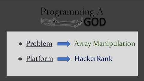 Array Manipulation | HackerRank | Competitive Programming