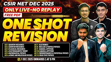 ONE SHOT REVISION START FROM 1 DEC, @5  PM, Must Join This Session  Important for CSIR NET DEC 2025