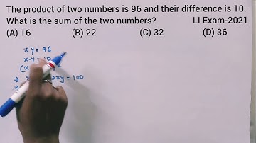 The product of two numbers is 96 and their difference is 10. What is the sum of the two numbers?