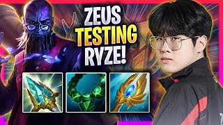 ZEUS TESTING RYZE TOP IN KOREA SOLOQ!  T1 Zeus Plays Ryze TOP vs Rumble! | Season 2024