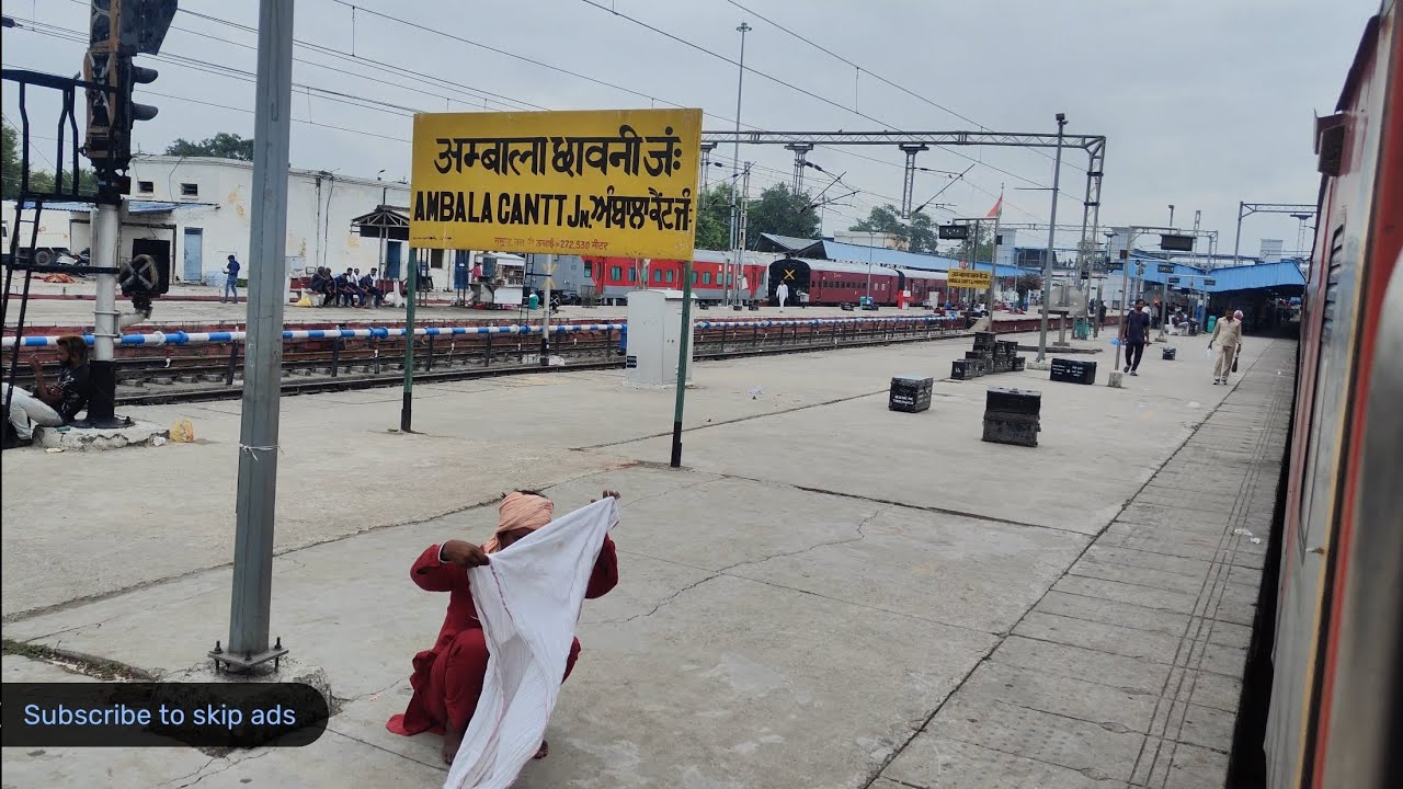 AMBALA CANTT || STATION CROSS | Shri Shakti  Exp Train 🚂 Most Beautiful View Indian Railway 4k Video