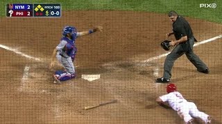 NYM@PHI: Mets cut down Ruiz on a close play at home