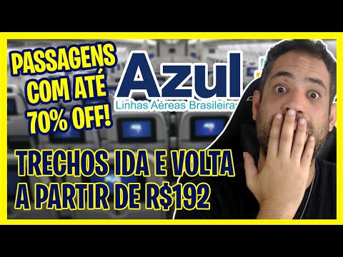 70% OFF - PASSAGENS AZUL IDA E VOLTA A PARTIR DE R$192 NESSE FERIADÃO!