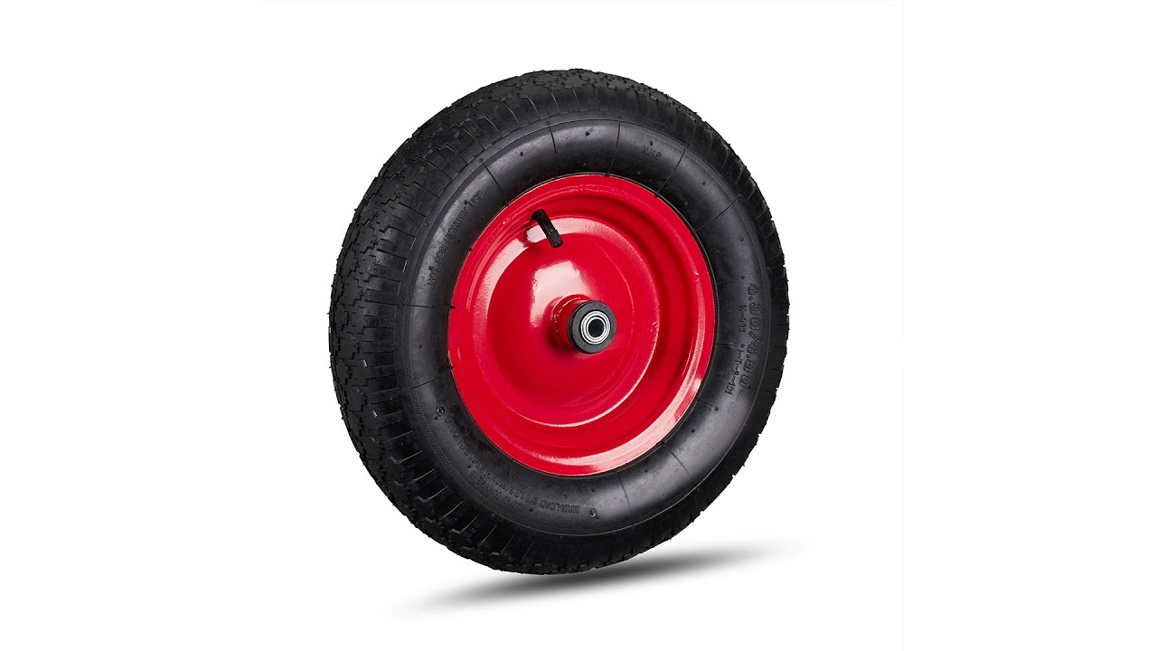 Ruota Per Carriola 4.80/4.00-8 Pneumatica - Con Asse, Carico Max 120kg, Nero/rosso, Per Giardino - Foto 10