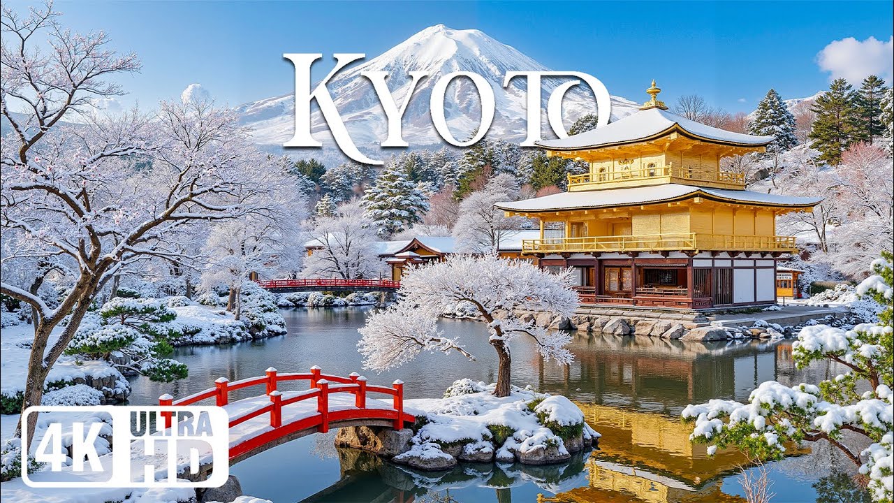 Kyoto Winter 4K | Discover Timeless Zen Calm – Snowy Temples, Silent Gardens & Soft Winter Light ❄️