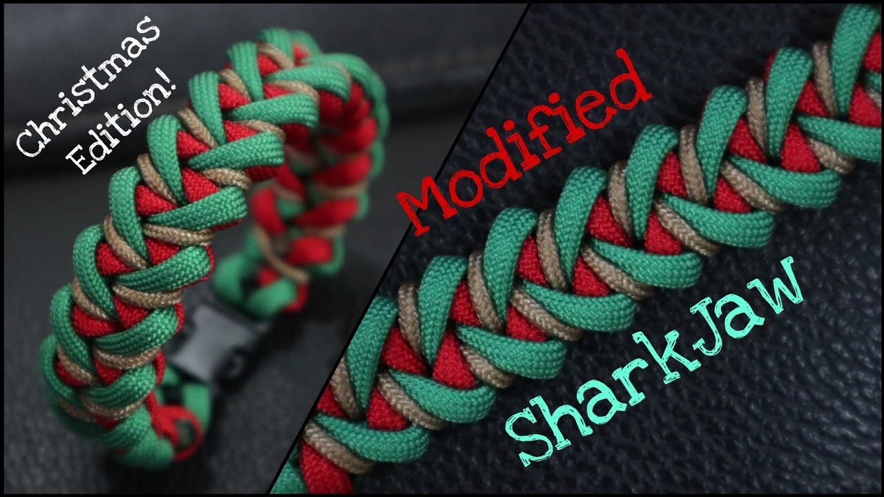 HOW TO MAKE MODIFIED SHARKJAW BONE PARACORD BRACELET WITH SHACKLE