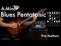 Am blues pentatonic  five positions