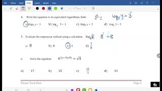 Precalculus 1 Project 3 Solutions Part 1