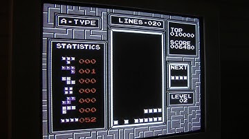 TETRIS NES NTSC, game genie game, lvl 29 speed over 20 lines with only longbars