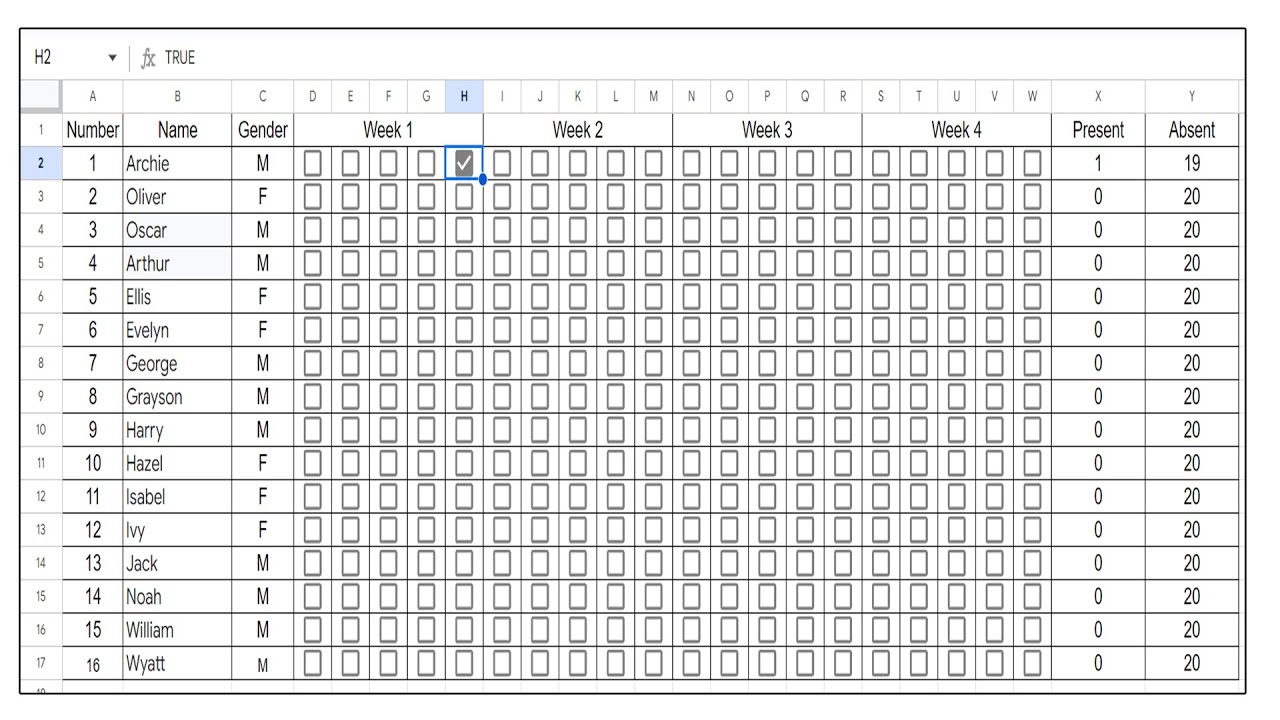 How to Create Real-Time Attendance Sheet in Google Sheets - YouTube